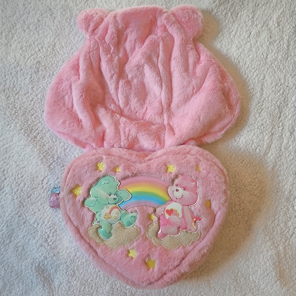 Dolls Kill Handbags - Dolls kill x Carebears lotsa heart hoodie pink backpack